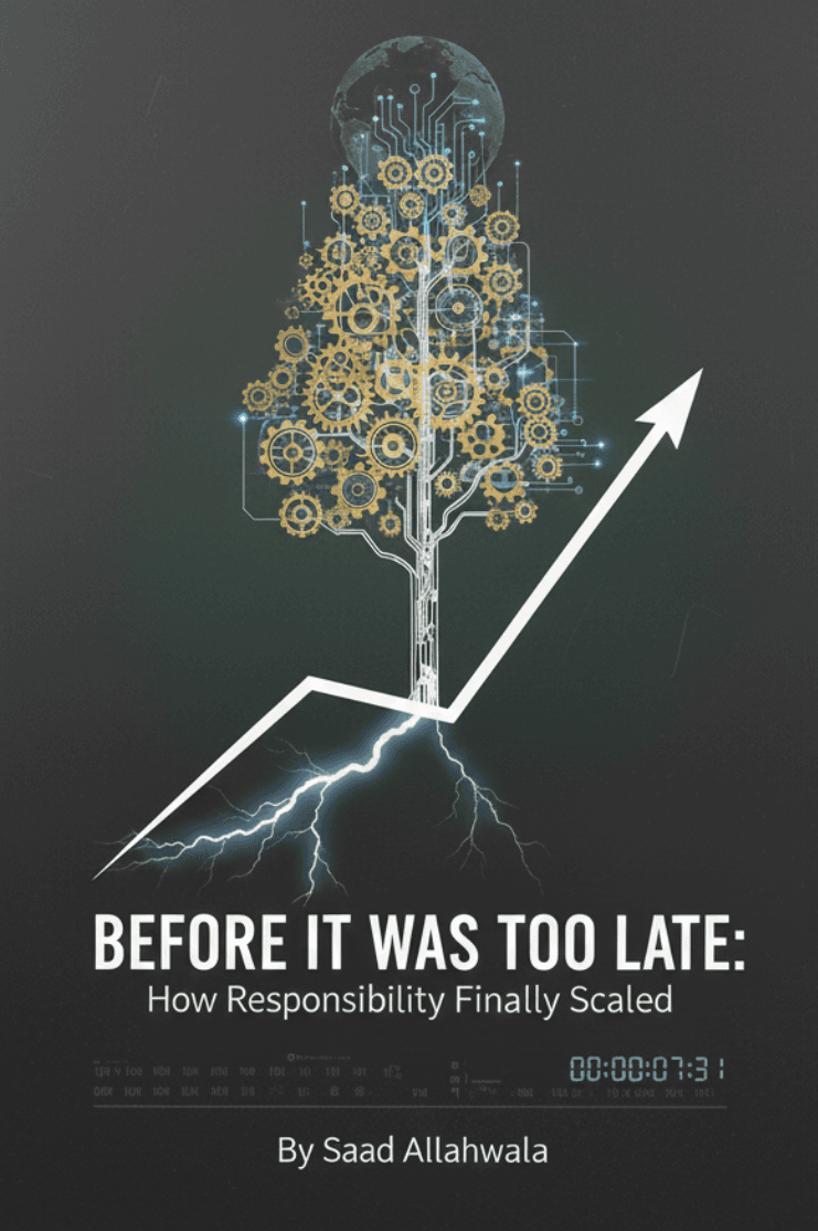 Cover of Before It Was Too Late: How Responsibility Finally Scaled, by Saad Allahwala